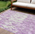 8' X 10' Lavender And Ivory Abstract Washable Indoor Outdoor Area Rug Transitional Style - Lavender, Ivory Color