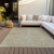 9' X 12' Ivory And Brown Abstract Washable Indoor Outdoor Area Rug