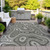 10' X 14' Gray And Ivory Geometric Washable Indoor Outdoor Area Rug - Gray, Ivory