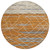 8' Terra Cotta Beige And Ivory Round Striped Washable Indoor Outdoor Area Rug