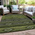 10' X 14' Artichoke Green Gray And Fern Green Tribal Washable Indoor Outdoor Area Rug