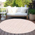 8' Pink And Gray Round Ogee Washable Indoor Outdoor Area Rug