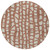 8' Orange And Ivory Round Abstract Washable Indoor Outdoor Area Rug