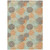 10' X 14' Beige Aqua And Orange Polka Dot Washable Indoor Outdoor Area Rug