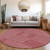 8' Red And Ivory Round Geometric Washable Indoor Outdoor Area Rug Transitional Style - Red, Ivory Color