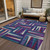 9' X 12' Purple Ivory And Teal Blue Geometric Washable Indoor Outdoor Area Rug