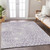 8' X 10' Lilac And Ivory Geometric Washable Indoor Outdoor Area Rug