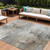 10' X 14' Ivory Gray And Khaki Abstract Washable Indoor Outdoor Area Rug