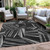 9' X 12' Black And Gray Geometric Washable Indoor Outdoor Area Rug