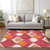 10' X 14' Pink Mauve And Orange Ogee Washable Indoor Outdoor Area Rug