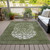 8' X 10' Olive Green And Artichoke Green Abstract Washable Indoor Outdoor Area Rug