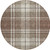 8' Brown Black And Ivory Round Plaid Washable Indoor Outdoor Area Rug