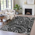 9' X 12' Black And Ivory Geometric Washable Indoor Outdoor Area Rug - Black, Ivory
