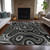 9' X 12' Black And Ivory Geometric Washable Indoor Outdoor Area Rug - Black, Ivory