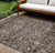 9' X 12' Dark Brown Brown And Taupe Oriental Washable Indoor Outdoor Area Rug