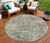 8' Pewter And Beige Round Abstract Washable Indoor Outdoor Area Rug - Pewter, Beige