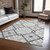 10' X 14' Gray Charcoal And Ivory Geometric Washable Indoor Outdoor Area Rug