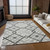 10' X 14' Gray Charcoal And Ivory Geometric Washable Indoor Outdoor Area Rug