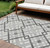 10' X 14' Gray Charcoal And Ivory Geometric Washable Indoor Outdoor Area Rug