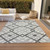 10' X 14' Gray Charcoal And Ivory Geometric Washable Indoor Outdoor Area Rug