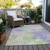 9' X 12' Lavender Mint Green And Beige Abstract Washable Indoor Outdoor Area Rug