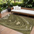 10' X 14' Olive Green And Beige Abstract Washable Indoor Outdoor Area Rug - Olive Green, Beige