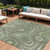9' X 12' Artichoke Green And Ivory Geometric Washable Indoor Outdoor Area Rug - Artichoke Green, Ivory