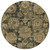 8' Charcoal Gold And Tan Round Floral Washable Indoor Outdoor Area Rug