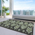 10' X 14' Olive Green And Artichoke Green Southwestern Washable Indoor Outdoor Area Rug
