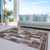 8' X 10' Brown And Ivory Southwestern Washable Indoor Outdoor Area Rug