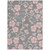 9' X 12' Gray Pink And Ivory Floral Washable Indoor Outdoor Area Rug