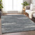 9' X 12' Gray And Ivory Striped Washable Indoor Outdoor Area Rug - 608219321598
