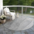 8' Gray Silver And Charcoal Round Ombre Washable Indoor Outdoor Area Rug - 608219369347