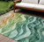 9' X 12' Teal Blue Abstract Washable Indoor Outdoor Area Rug Transitional Style - Teal Blue Color