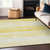 10' X 14' Yellow And Ivory Striped Washable Indoor Outdoor Area Rug