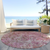 8' Pink Blush And Mauve Round Geometric Washable Indoor Outdoor Area Rug