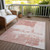 9' X 12' Blush Mauve And Ivory Abstract Washable Indoor Outdoor Area Rug