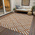9' X 12' Orange And Ivory Geometric Washable Indoor Outdoor Area Rug