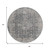 8' Charcoal And Silver Round Abstract Washable Indoor Outdoor Area Rug