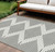 9' X 12' Ivory And Black Geometric Washable Indoor Outdoor Area Rug