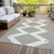 9' X 12' Ivory And Black Geometric Washable Indoor Outdoor Area Rug