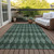 9' X 12' Olive Green And Charcoal Geometric Washable Indoor Outdoor Area Rug