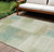 8' X 10' Artichoke Green And Beige Abstract Washable Indoor Outdoor Area Rug