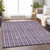 10' X 14' Purple And Ivory Striped Washable Indoor Outdoor Area Rug - Purple, Ivory