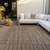 10' X 14' Taupe Brown And Ivory Striped Washable Indoor Outdoor Area Rug