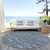 8' Teal Blue Aqua And Gray Round Striped Washable Indoor Outdoor Area Rug