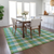 8' X 10' Lime Green Aqua And Beige Plaid Washable Indoor Outdoor Area Rug