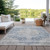 10' X 14' Blue And Ivory Oriental Washable Indoor Outdoor Area Rug