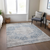 10' X 14' Blue And Ivory Oriental Washable Indoor Outdoor Area Rug