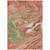 9' X 12' Coral Green And Ivory Abstract Washable Indoor Outdoor Area Rug